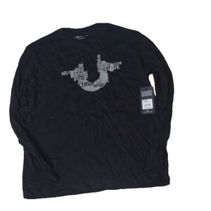 TRUE religion black long sleeve tee size small